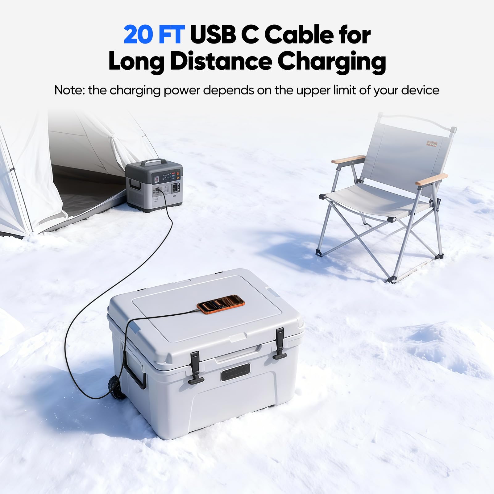 Cable USB C de 20 pies, cable USB 3.2 Gen 2 de 20 pies, cable USB C a C de carga rápida/monitor de video/datos (4K a 60Hz, 100W, 10Gbps) para USB C Hub VR, monitor portátil KYY/MNN, LG, DELL-6M