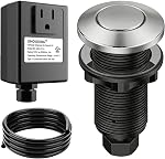 Élimination des ordures Air Kit d'interrupteur - UL Certifié, Bouton anti-sudge en laiton, Kit complet avec Air Adaptateur de tuyau & Cord, convient à toutes les éliminations (Chrome)