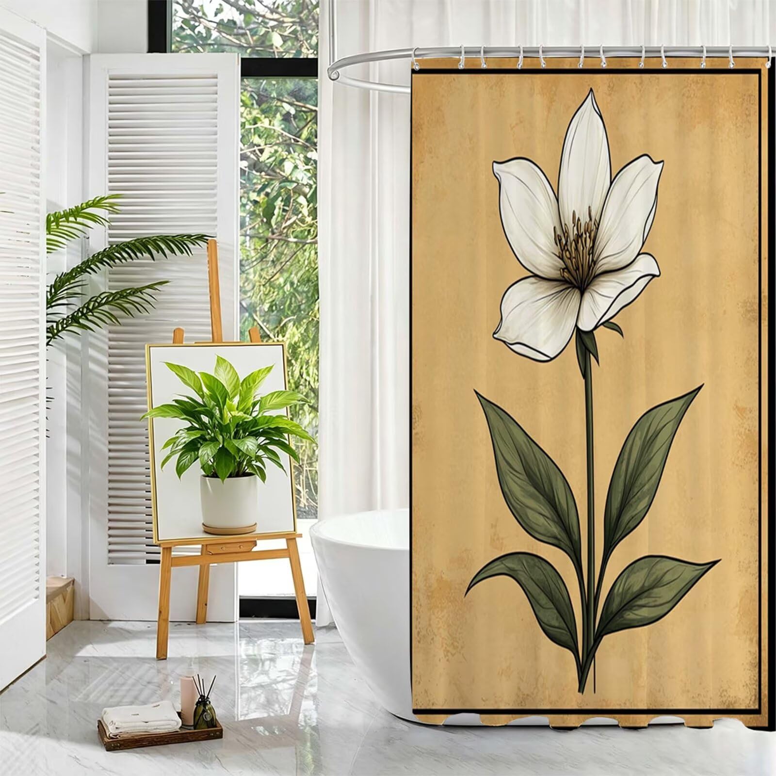 Weiß Duschvorhang, 180x180cm Duschvorhang Badewanne L-140