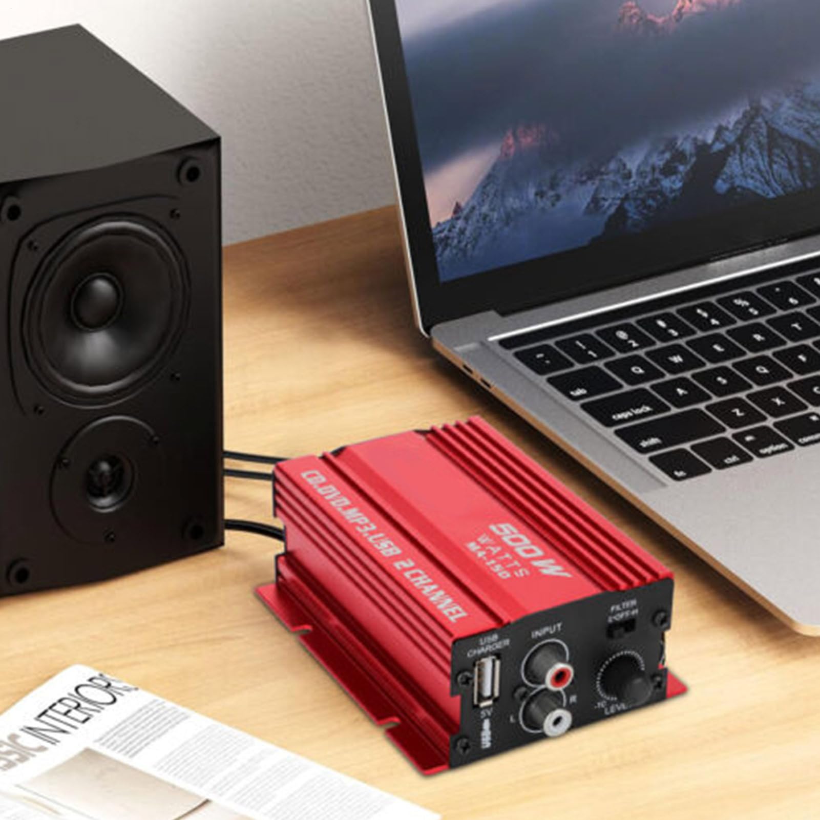 Auto-Mehrkanalverstärker - Mini-Autoverstärker Mit 2-Kanal-Ausgang, Tragbarer Lautsprecherverstärker | Leistungsstarker Audioverstärker Für Fahrzeug Soundsystem, Kompaktes Autozubehör Für Musikliebhab