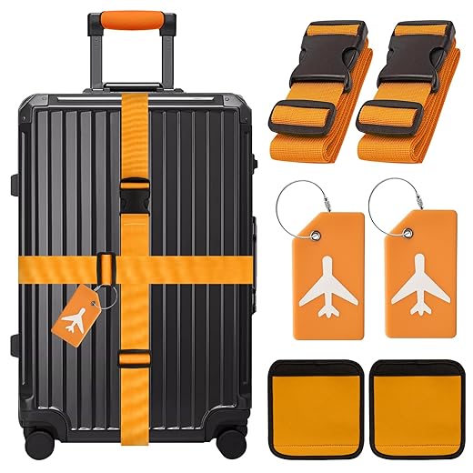 Travel Suitcase Accessories Set (Tags & Straps)