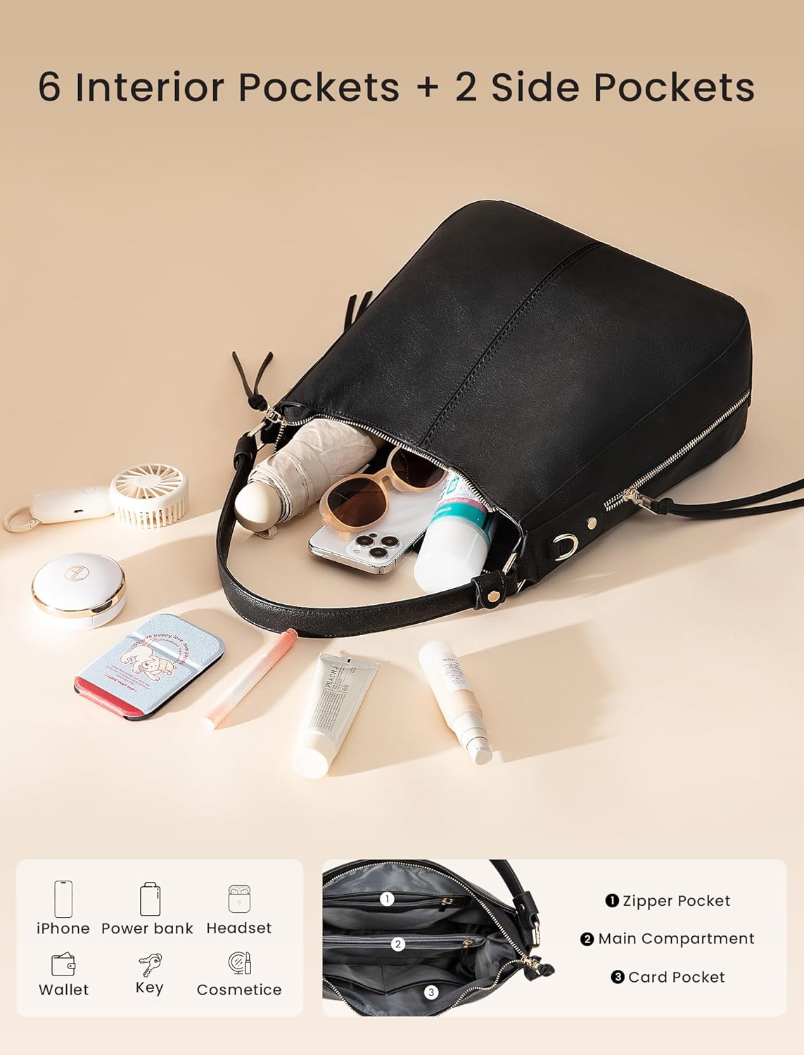 Realer Hobo Crossbody Bags for Women Designer Faux Leather Hobo Handbags Retro Large Size Shoulder Bag Bucket Purse - Image 4