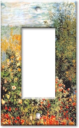 Vista 24 de Art Plates - Monet: Stiller Winkle - Placa decorativa de pared de metal con palanca de 1 banda - Cubierta de placa de interruptor de luz de una