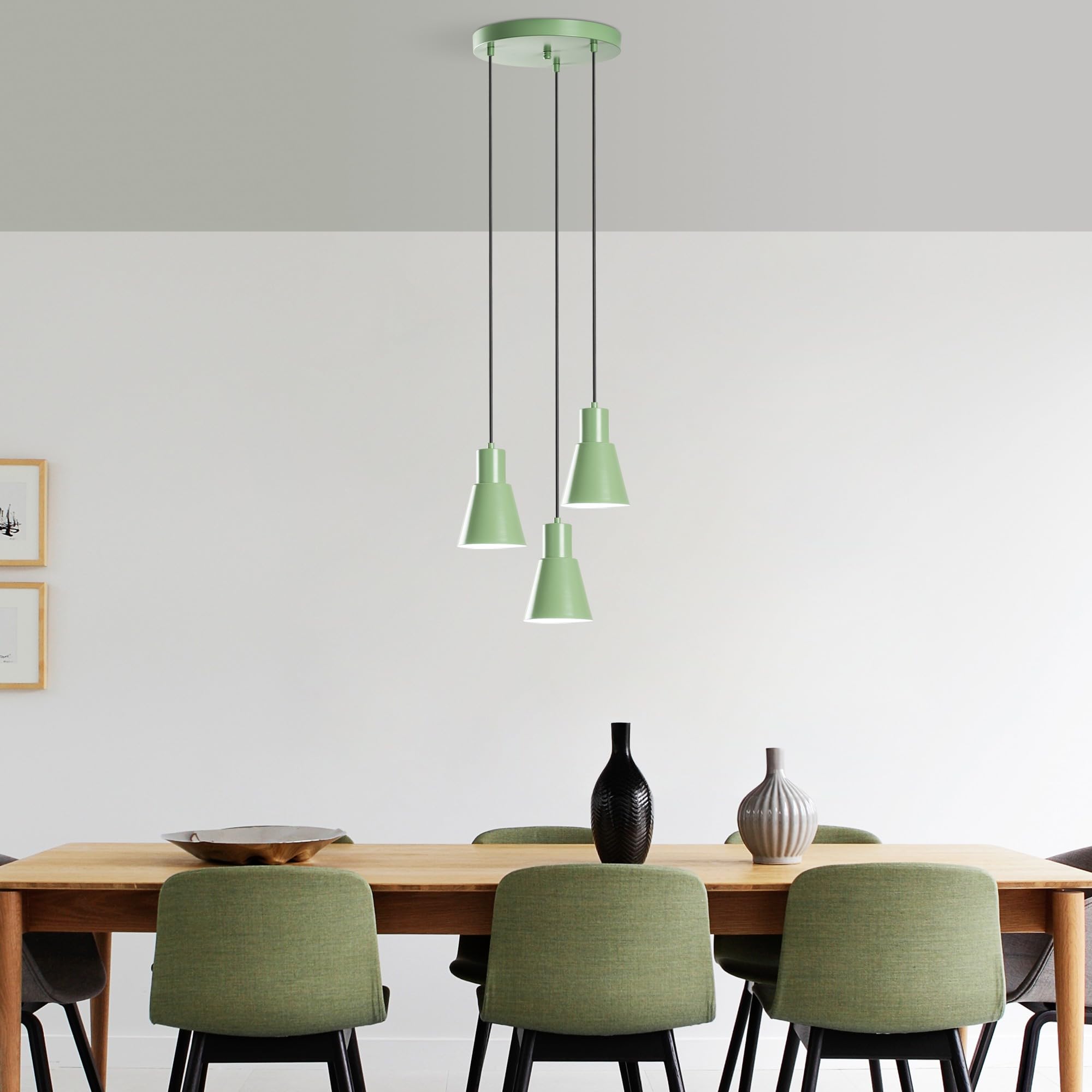 Lustre en métal menthe Opviq suspendu aux finitions soignées de 40 cm