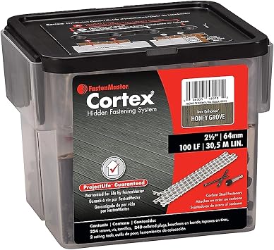 مثبتات Fastenmaster Cortex Hidden Plug لأرضيات Trex Honey Grove 100 ln/ft