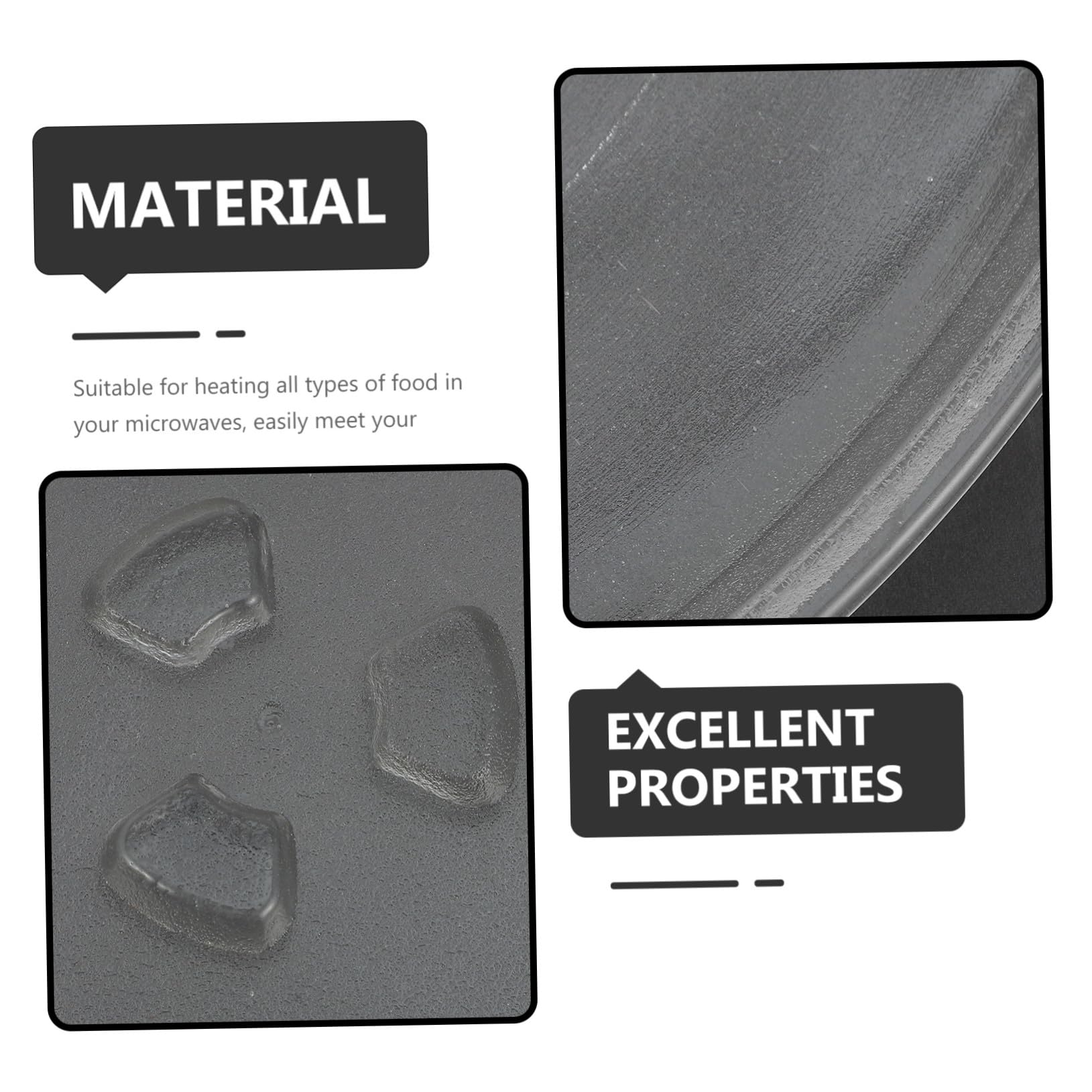 iplusmile Plato Giratorio de Vidrio Grueso para Microondas y Horno Plato de Cocina Resistente con Ranuras para Estable Repuesto Compatible con Múltiples Marcas y Modelos