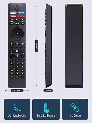 Miniatura 7 de PZL NH800UP RF402A-V14 IR Control remoto de repuesto para Philips Smart Android 4K Ultra HD LED TV 43PFL5766/F7 50PFL5704/F7 55PFL5604/F7