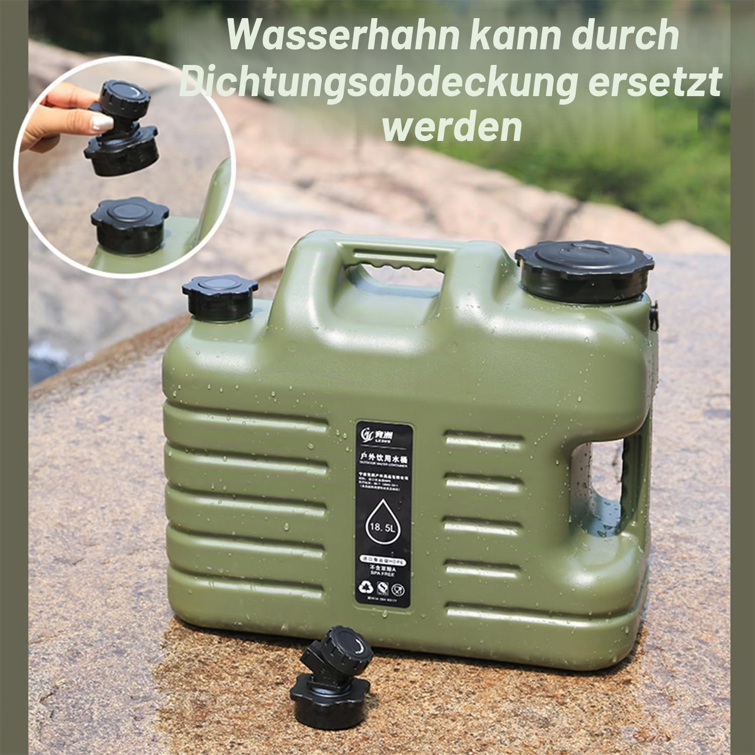 Cmaping Wasserbehälter, 11/12/18/25L Wasserbehälter mit Wasserhahn, tragbarer Wasserbehälter, Wasserspeicher für Outdoor, Camping, Angeln, Party, Van, Wohnmobil