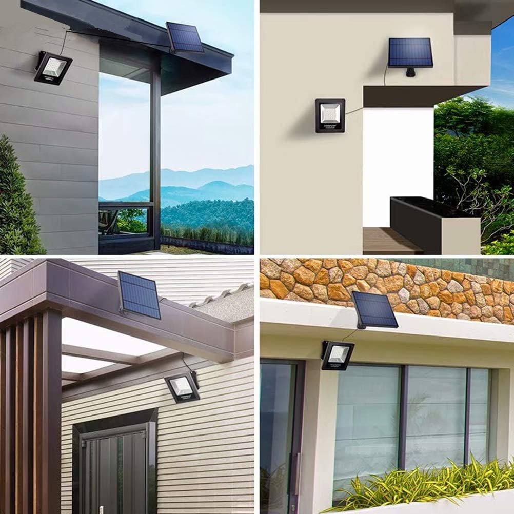 Solar Flood Lights Outdoor Dusk to Dawn Solar Light 4400mAh Waterproof LED 3000K Warm White Solar Powered Lighting for Outside, Wall, Patio