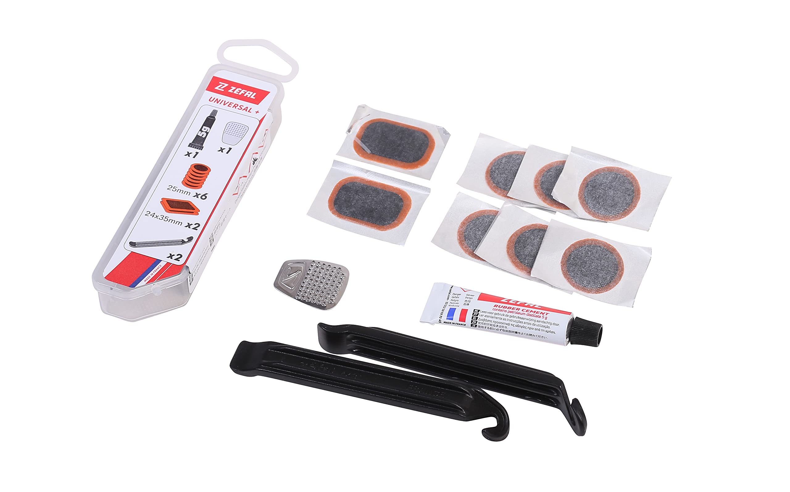 ZEFAL Pack Kit di Riparazione Ciclismo - Confezione da 3 Kit di Riparazione Universal+ per MTB e Bici da Strada - Ripara la tua Camera d'Aria in Modo Sicuro e Semplice