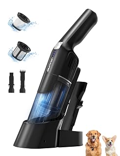 Aspiron Cordless Handheld Vacuum, 24KPA Powerful Car Vacuum, Rechargeable, Charging Dock, Ergonomic Handle, 2-in-1 Crevice Tool, 1.8lb Portable Vacuum Cleaner with 2-Speed for Car, Home, Black - Amazon product rated Grade A