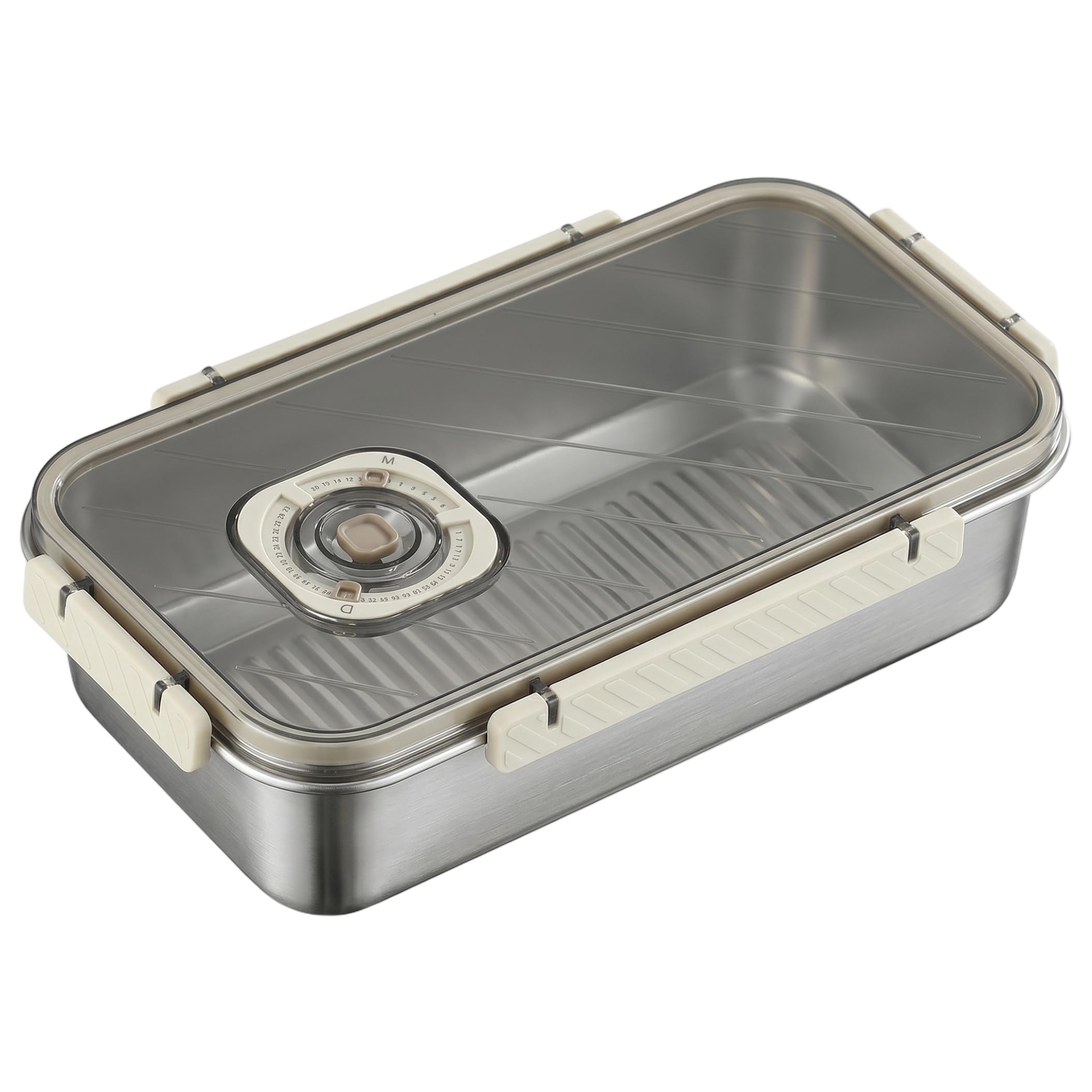 PithCogent Sourdough Bread Box, Airtight Stainless Steel Bread Box, 3500ml Homemade Storage Container With Date Timer