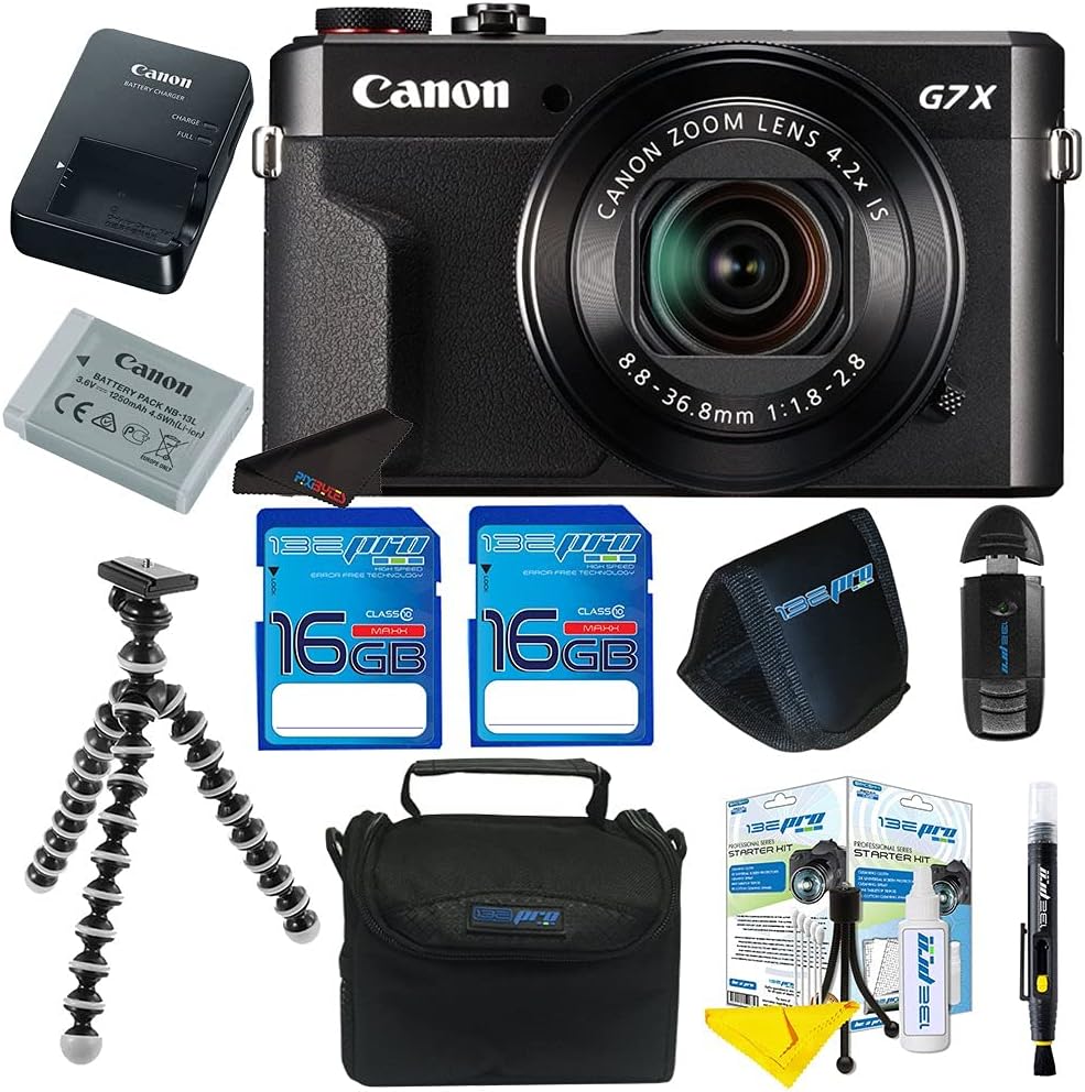 Canon PowerShot G7 X Mark II Digital Camera + Pixi-Basic Accessory Kit- International Version (Renewed)