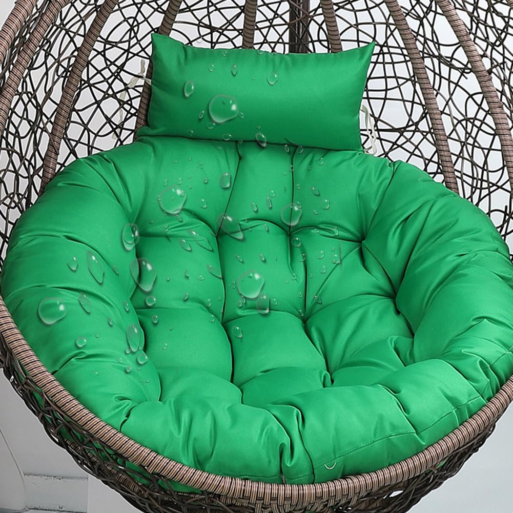 Aocase Generic Soft Durable Egg Chair Cushion Pad Replacement - Thick Hanging Swing Chair Mat with Removable Cover for Outdoor Patio Garden and Indoor Use, Includes Matching Pillow,NO17,100×100cm