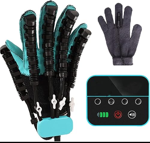Guantes de robot de rehabilitación, férula de mano funcional para ejercitador, ortesis para ejercitador, USB cargable, 9 intensidades, 5 modos de