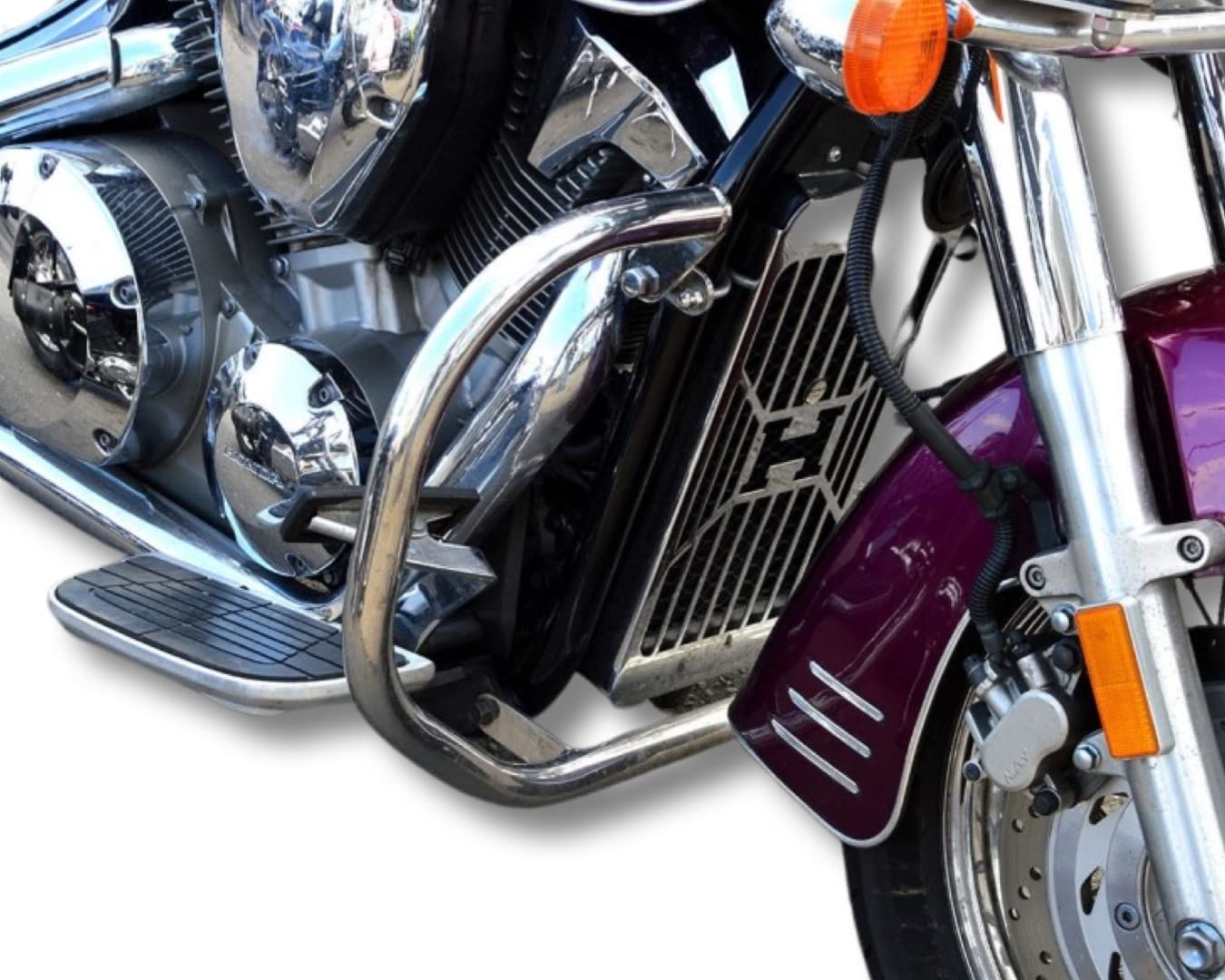 BM UK | VTX1800 | Protector De Barra De Acero Inoxidable Para Motocicleta,  Con Reposapiés Integrados,, image size:1350x1080