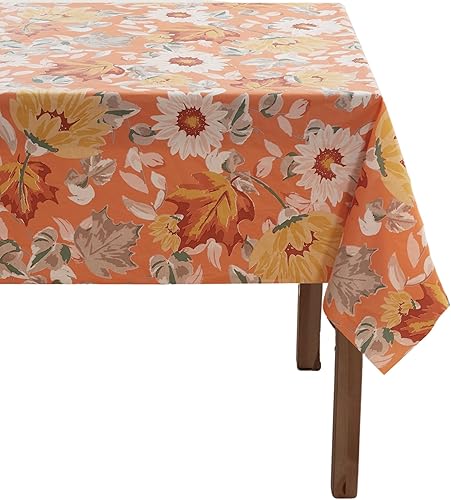 Serafina Home Mantel de vinilo con parte trasera de franela de otoño y Acción de Gracias, mantel de vinilo rústico con reverso de franela