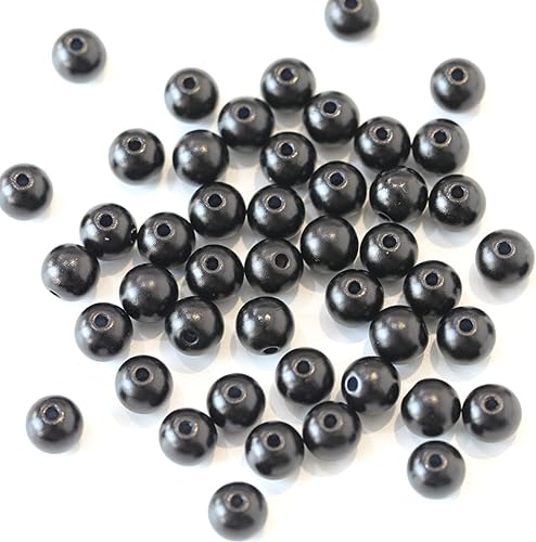 300 cuentas de perlas para la fabricación de joyas, cuentas redondas espaciadoras sueltas negras de 0.394 pulgadas con agujero, cuentas de perlas disponible en Yaxa El Salvador