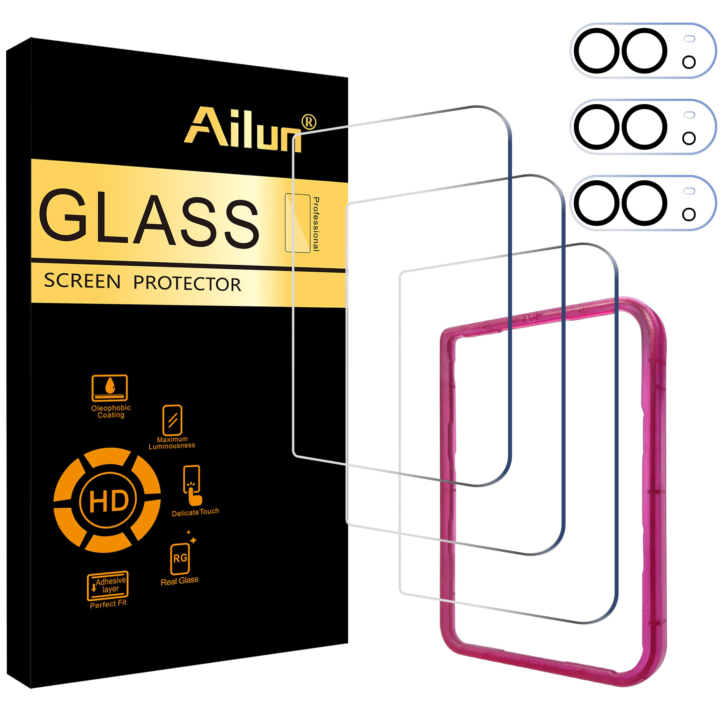 Ailun Screen Protector + Camera Lens Protector for iPhone 14, 3+3 Pack — Amazon image 19