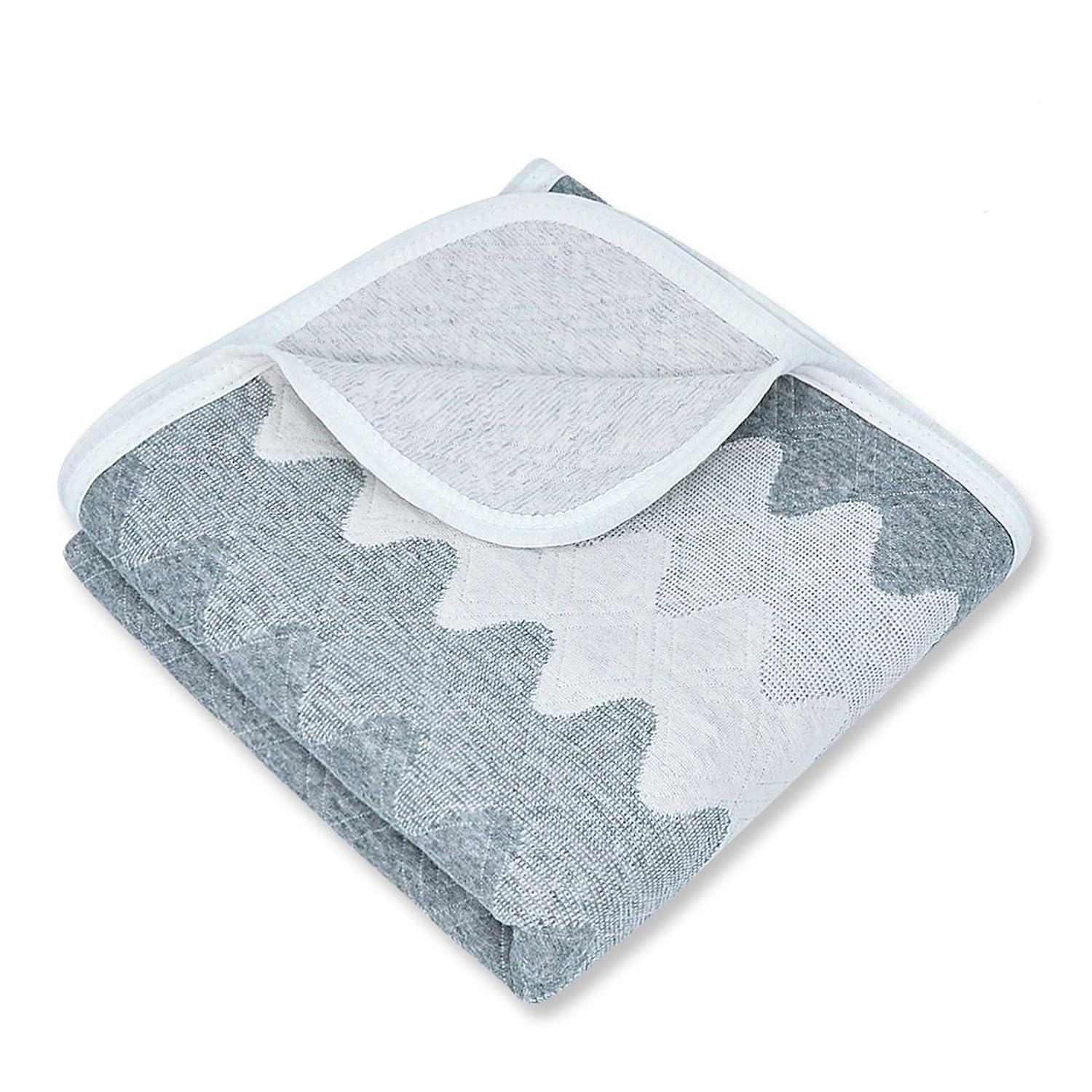 Organic Cotton Baby Blanket Warm, Breathable and Super Soft Quilted Toddler Blanket for Boys and Girls - Hypoallergenic Thermal Crib Blanket Thick and Light Weight 39x39 Inches Large - Ivory : Baby