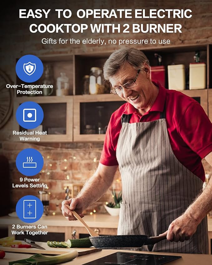 Estufa Vitrocerámica 2 Puestos 12 Pulgadas Corriente Doméstica miniatura 9