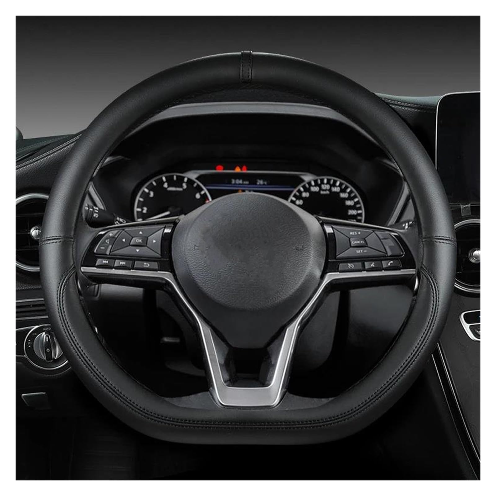 Lenkradabdeckung PU Leder D Form Auto Lenkrad Abdeckung Für Nissan Für Rogue/Für X-Trail/Für Kicks/für Rogue Sport Lenkrad Bezug Auto(Black)