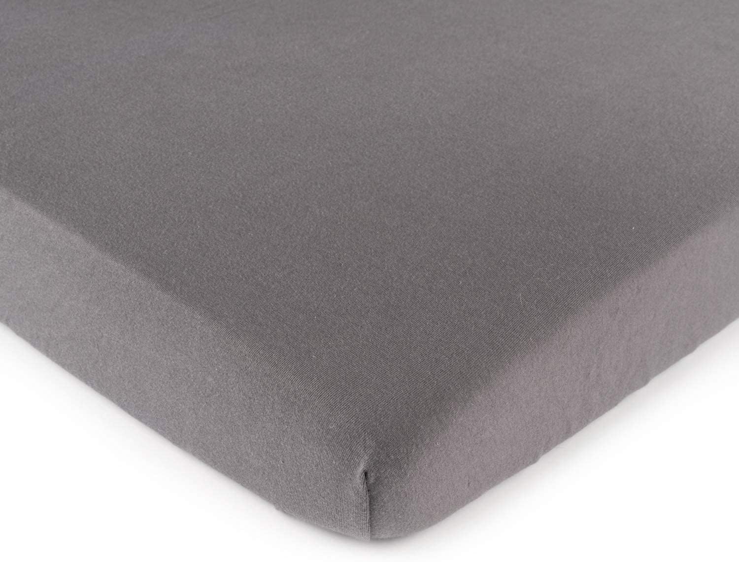 SheetWorld Fitted 100% Cotton Jersey Portable Mini Crib Sheet 24 x 38, Dark Grey, Made in USA