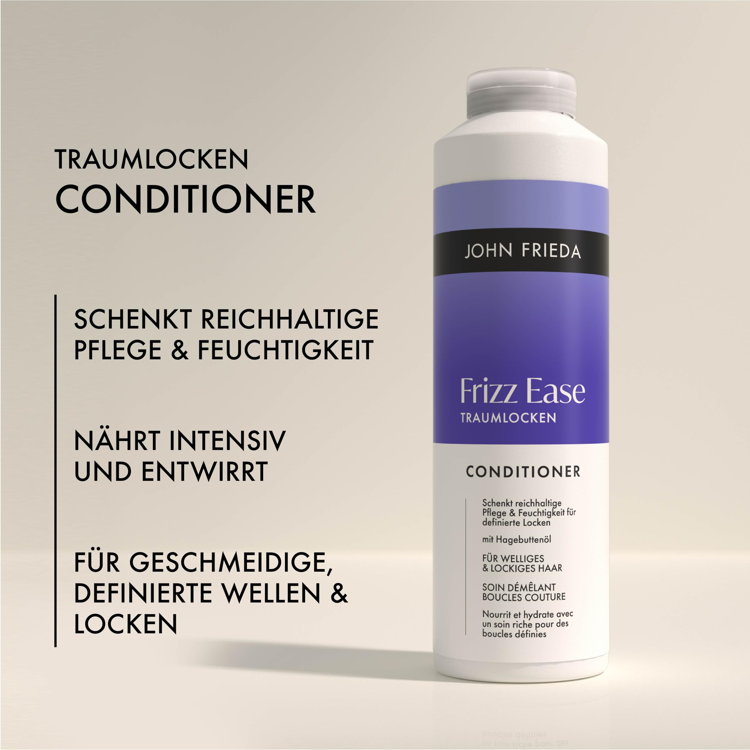 John Frieda Traumlocken Set - Shampoo, 500ml & Conditioner, 500ml - Frizz Ease Serie - Für lockiges, welliges Haar