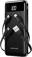 charmast Portable Charger with Built in Cables, Power Bank with Cords Wi...