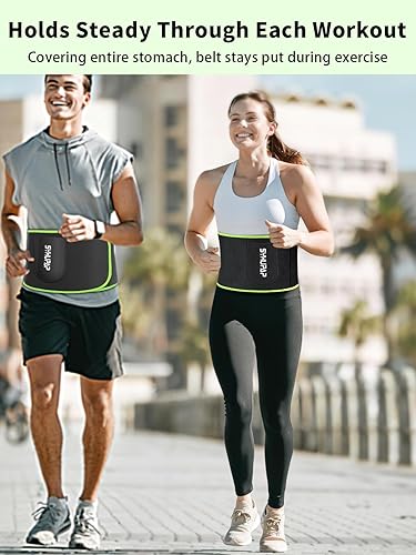Miniatura 5 de SYXUPAP Cinturón de entrenamiento de cintura, promueve el sudor, cinturón de ejercicio para mujeres y hombres, cinturón de entrenamiento abdominales