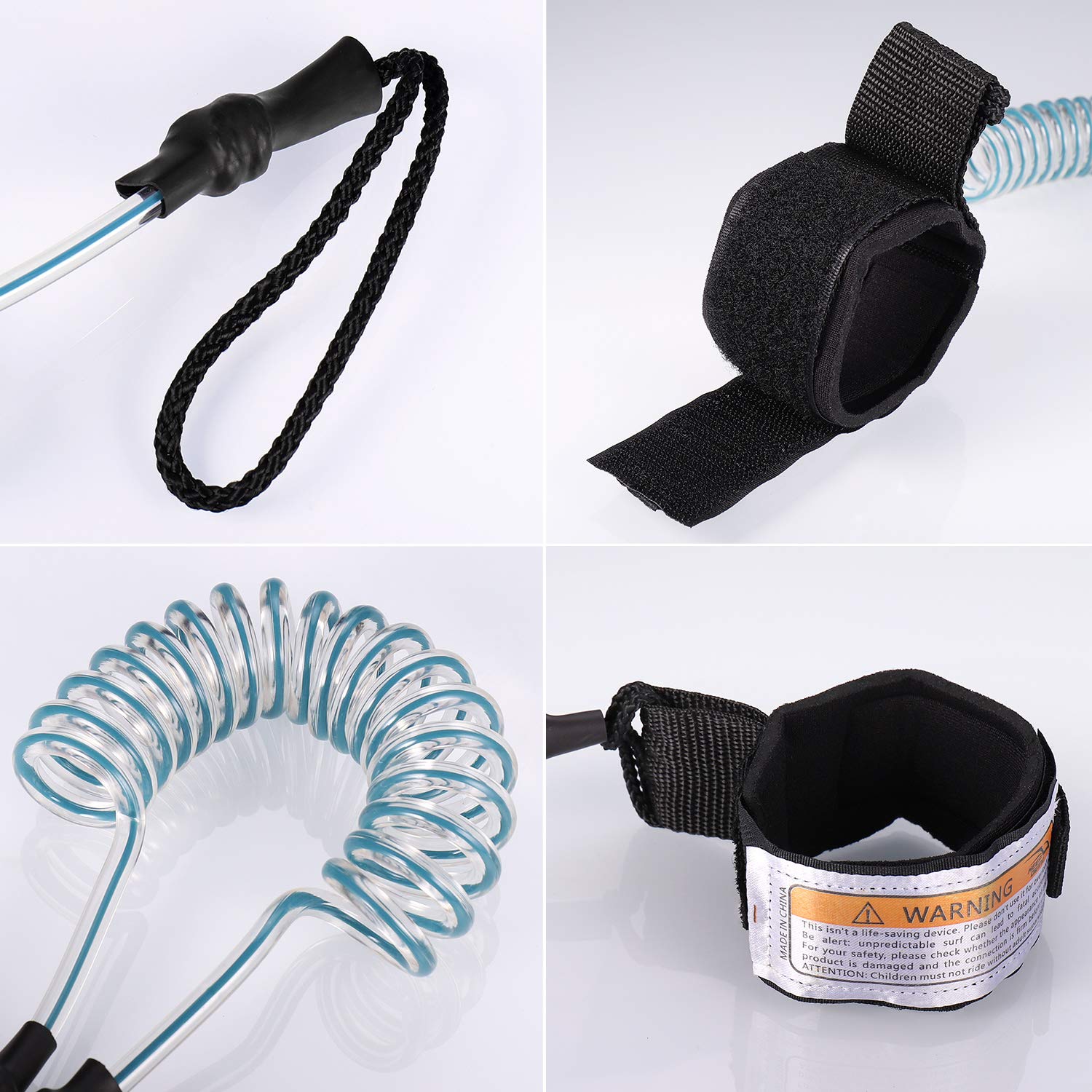 Zocipro Laccio di Sicurezza da Surf, Leash Surf Sup con 2 Pezzi Custodia Impermeabile per il Telefono, 6 Piedi SUP Guinzaglio per Surf Paddle Board, Porta Cellulare Subacquea Universale
