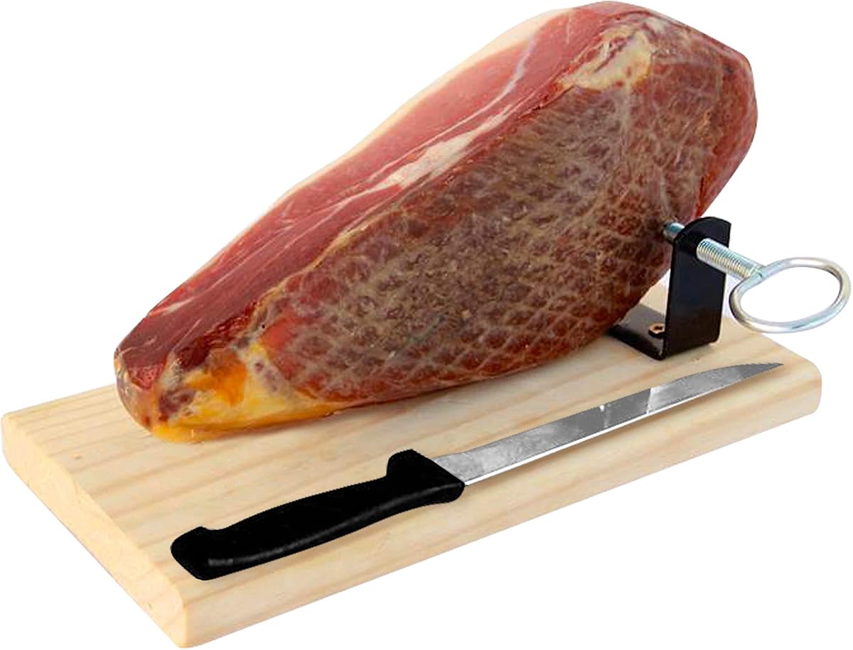 Serrano Ham Boneless & Ham Stand - Spanish Jamon Serrano Ideal for Tapas Approx. 1 Kg or 2.2 lb Jamonprive - GMO Free and Gluten Free