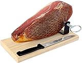 Serrano Ham Boneless & Ham Stand - Spanish Jamon Serrano Ideal for Tapas Approx. 1 Kg or 2.2 lb Jamonprive - GMO Free and Gluten Free
