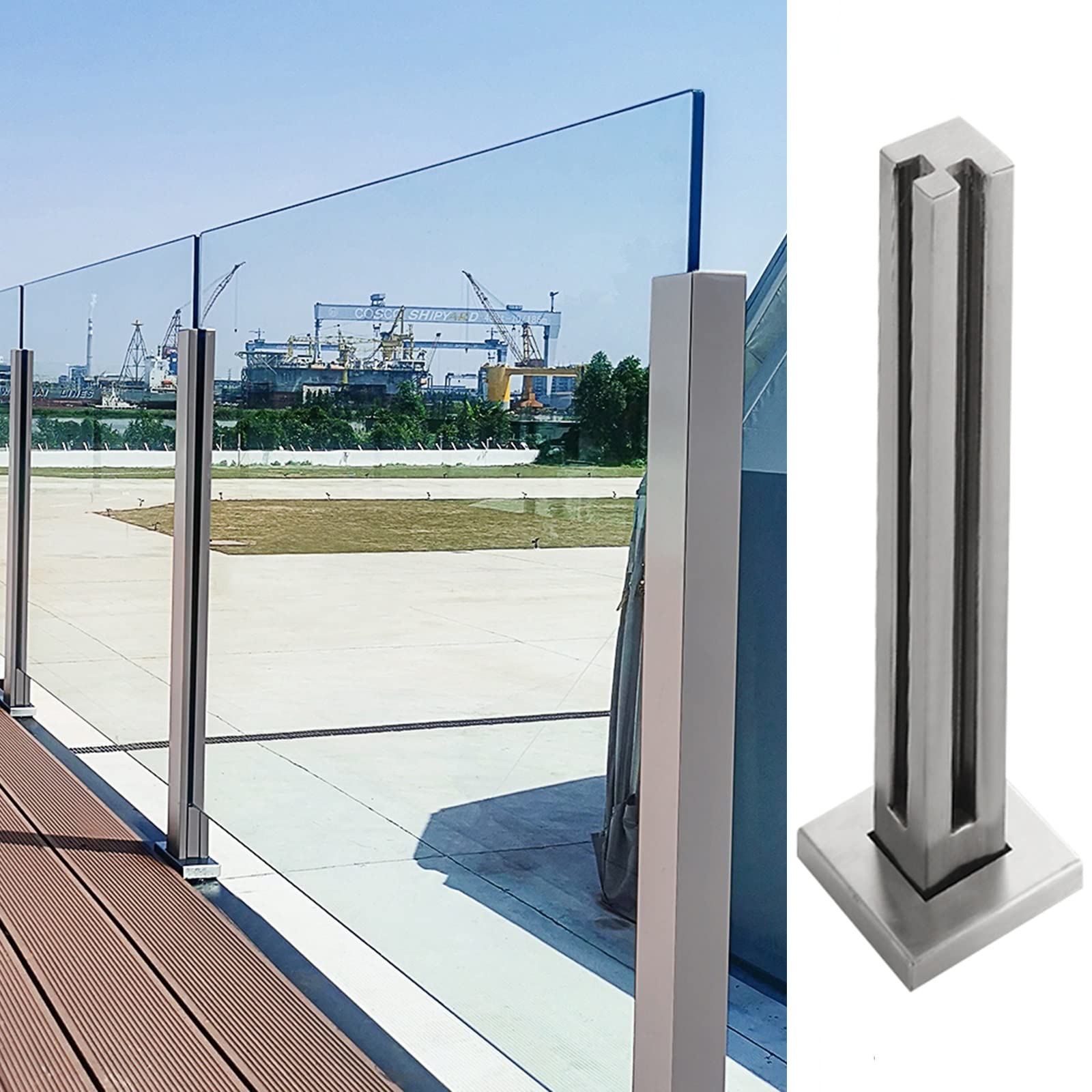 Poteau balustrade verre pour clôture de patio et brise-vent de pavillon