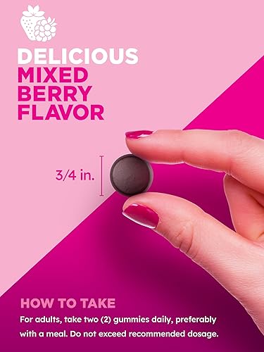 Miniatura 3 de Multivitamínico para mujer | 60 gomitas | Sin OMG y sin gluten | Plus colágeno y biotina | Sabor mixto a bayas | de Pink