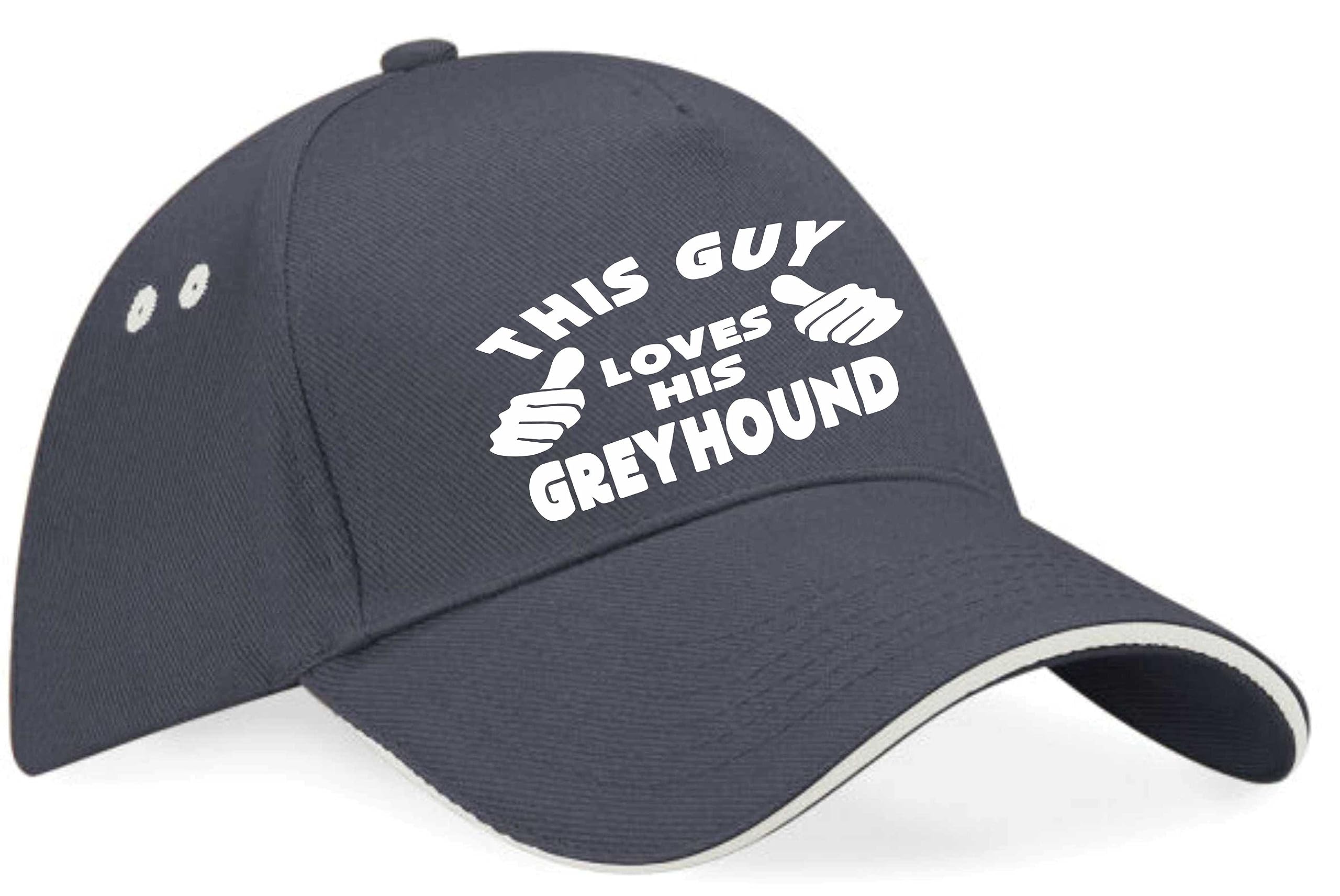 Print4u Unisex Grey This Guy Loves His Hound Baseball Cap Dog Lover Birthday Gift Men