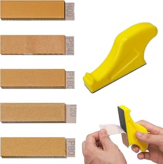 101Pcs Micro Sander Kit, 3.5" x 1" Mini Sander with Hook and Loop Sandpaper-Grit 80 120 180 240 400, Micro Detail Sander Detail Handle Sanding Tools for DIY Crafts, Wood, Small Projects