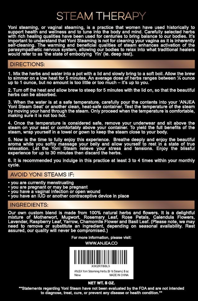 Miniatura 2 de Yoni - Vaporizador para mujer, kit de hierbas de vapor Yoni de 8 onzas, vapor natural V con 10 mezclas de hierbas de primera calidad, bolsas de