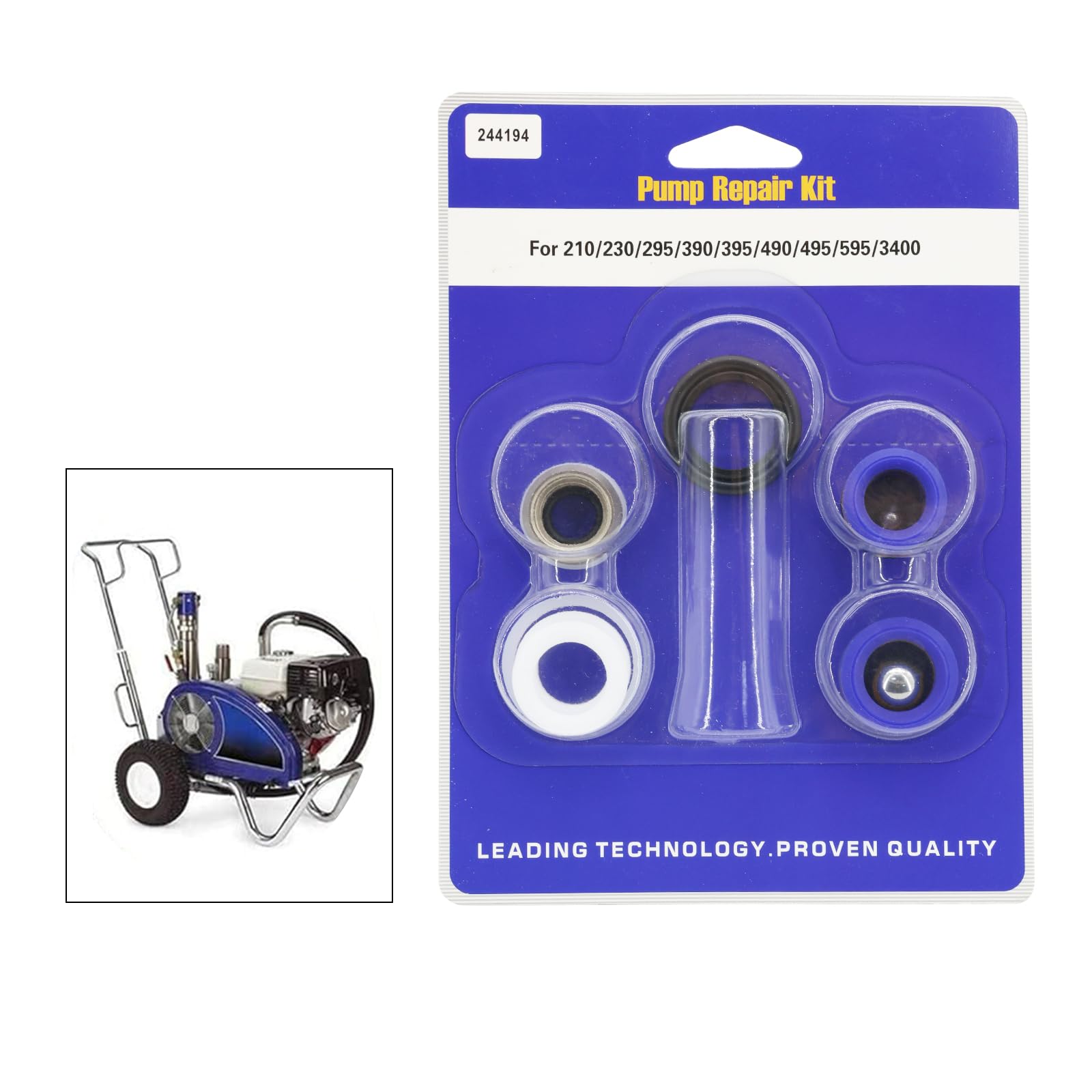 244194 Pump Repair Kit For AIRLESS Paint Sprayer 295 390 395 490 495 595 3400 (1 - View #9