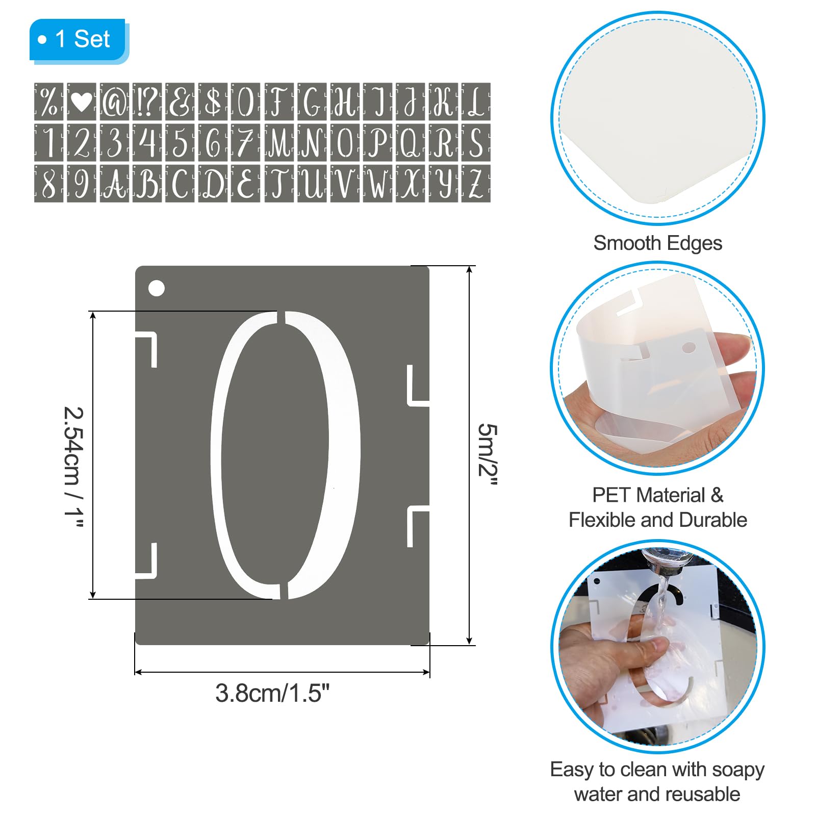 PATIKIL 1 Inch Alphabet Letter Stencils - Image 2