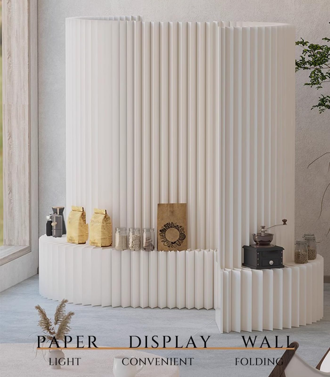 Biombo Separador Divisor De Habitación De Papel Retráctil, Partición De Pared De Privacidad De Papel Plegable Para Oficina En Casa, Tienda, Biblioteca, Cafetería, Salón, Divisor De Habitación, Estante