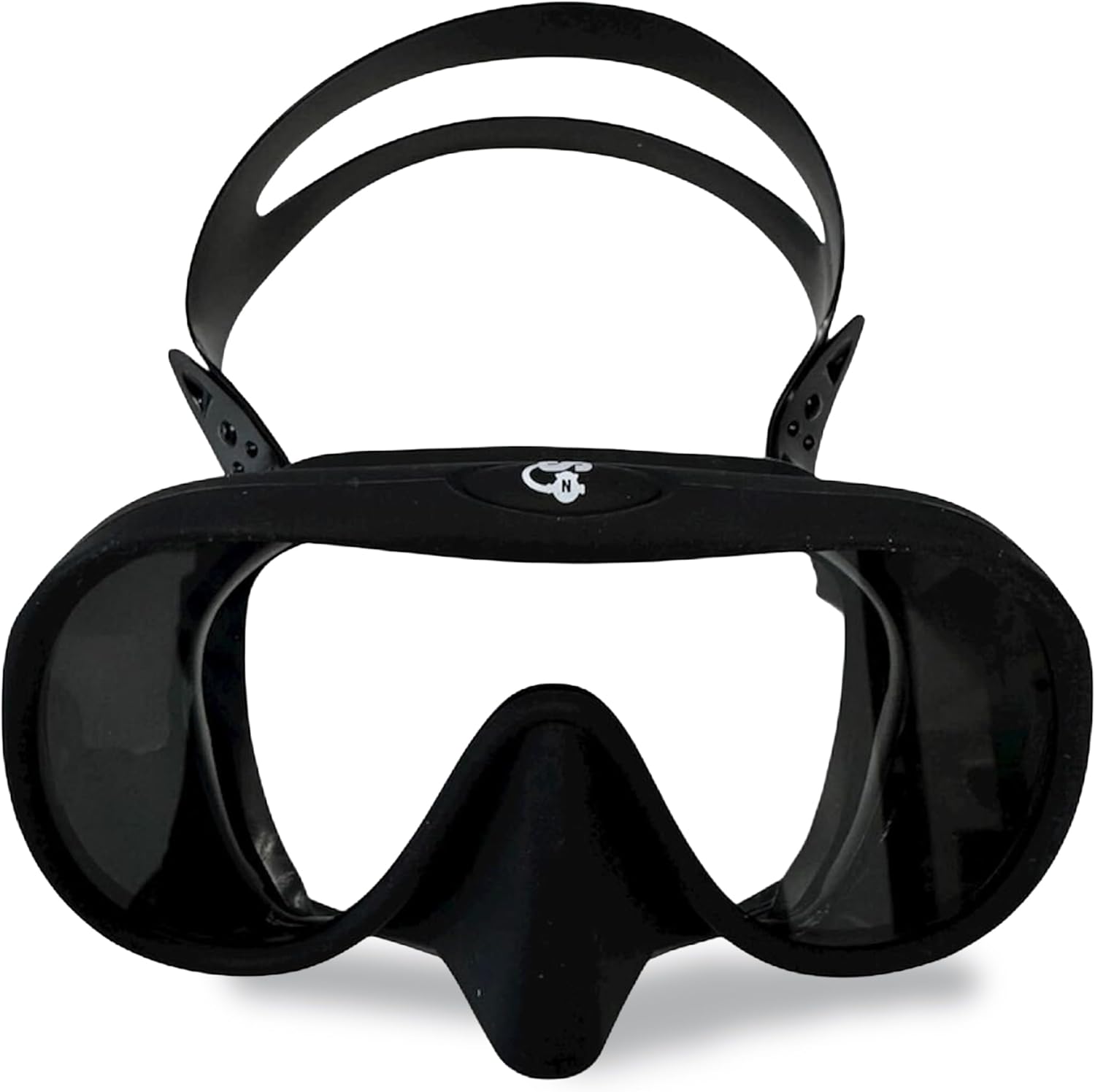 Spartacus Frameless Dive Mask, Ultra-Clear Low-Iron Glass, Wide View, Low Volume, 100% Silicone Skirt