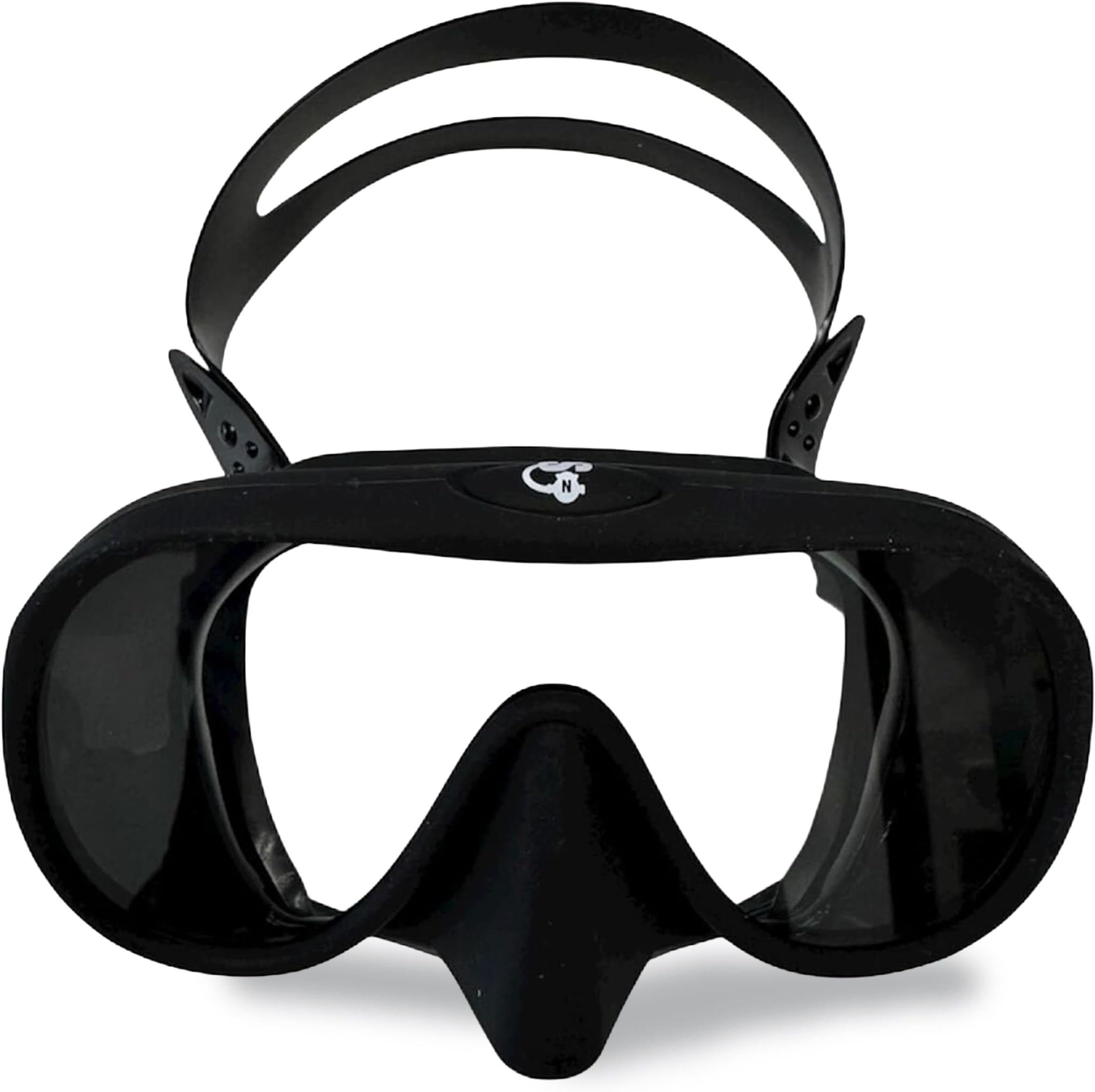 Spartacus Frameless Dive Mask, Ultra-Clear Low-Iron Glass, Wide View, Low Volume, 100% Silicone Skirt