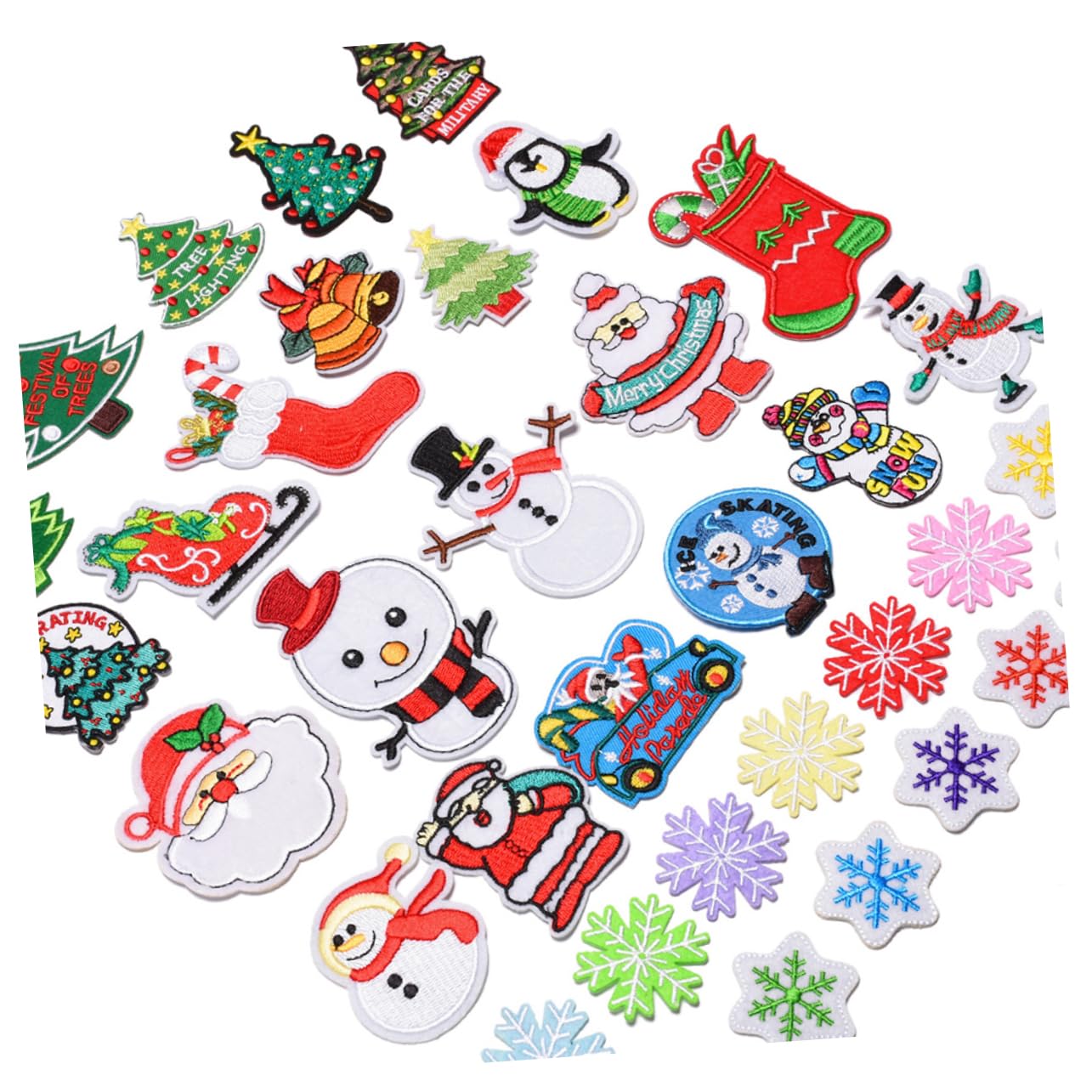 VILLCASE 3 Sets Stickpatches Auf Kleidung Für Weihnachtsdekor Zum Aufnähen Oder Aufbügeln Applikationen Für T-shirts Röcke Jeans 34 Stück * 3