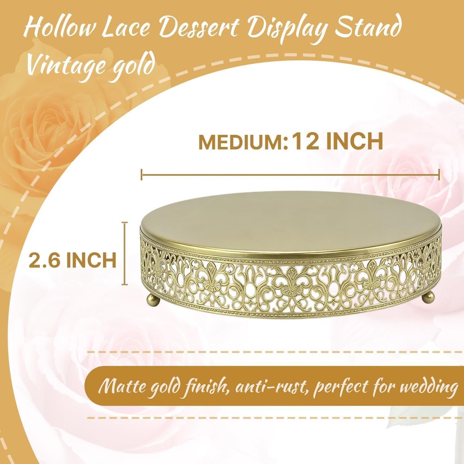 Support Rond en métal pour gâteaux, Cupcakes et Desserts, 30 cm