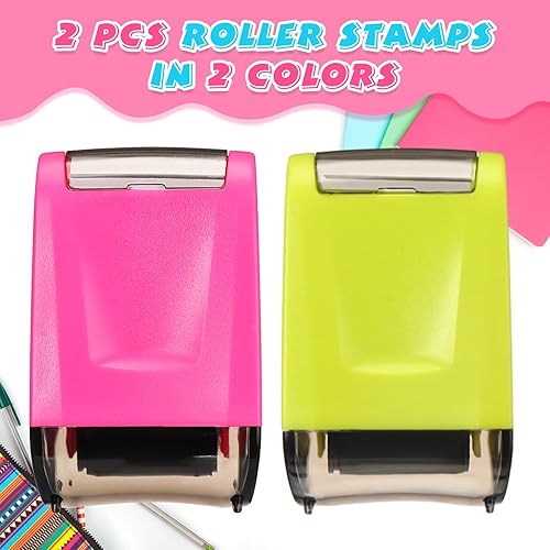 Miniatura 3 de Sherr 2 líneas de escritura a mano discontinuas, sello de rodillo de práctica de línea autoentintada, sellos para profesores, tiras de oración,