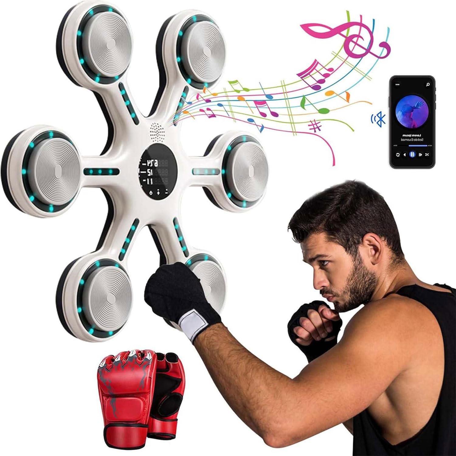 Máquina de boxeo inteligente con música y Bluetooth para el entrenamiento de adultos