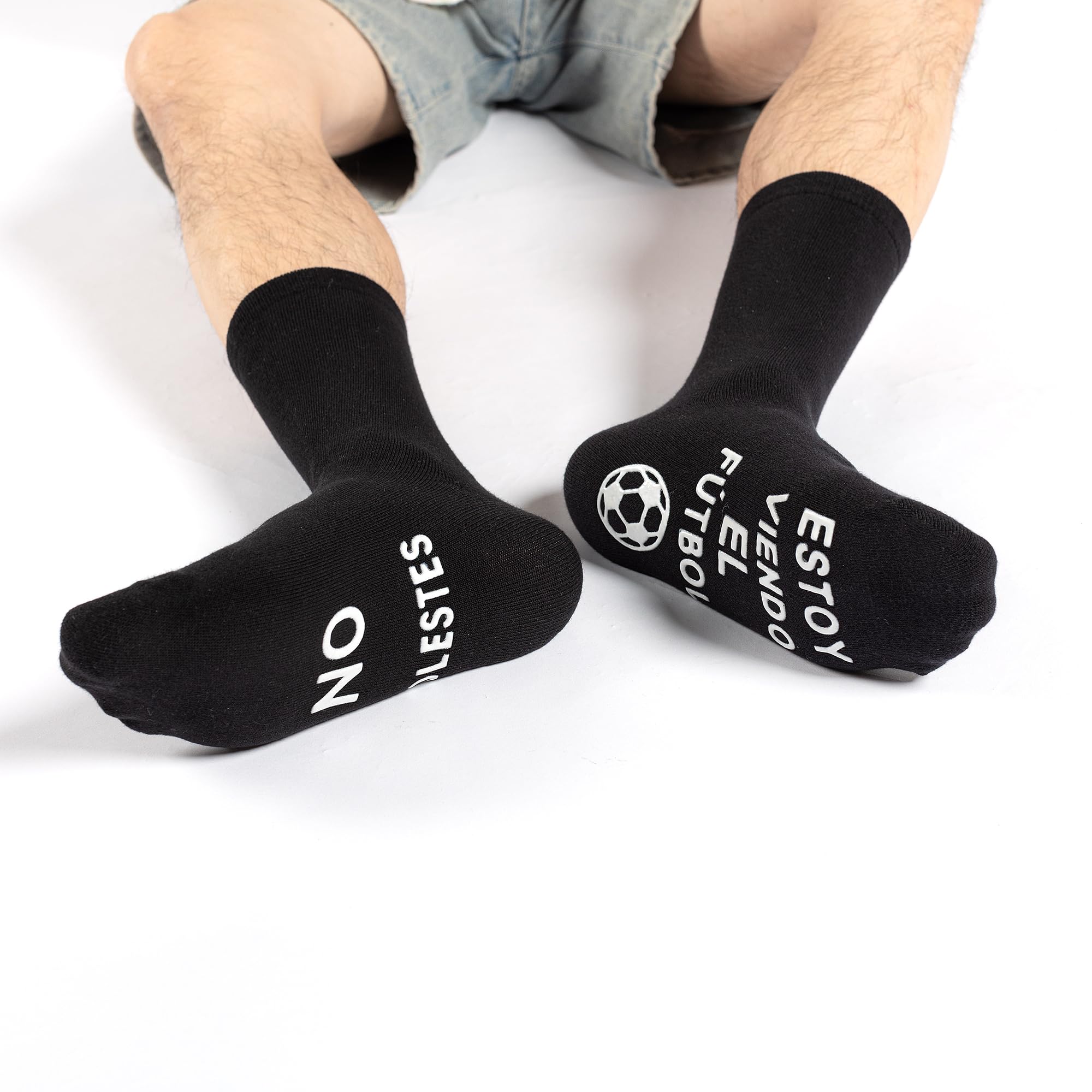 BISOUSOX Calcetines Hombre Divertidos Algodón Calcetines 39-46 Regalo Hombres Padre Fanáticos del Fútbol Calcetines Antideslizantes Regalo Cumpleaños