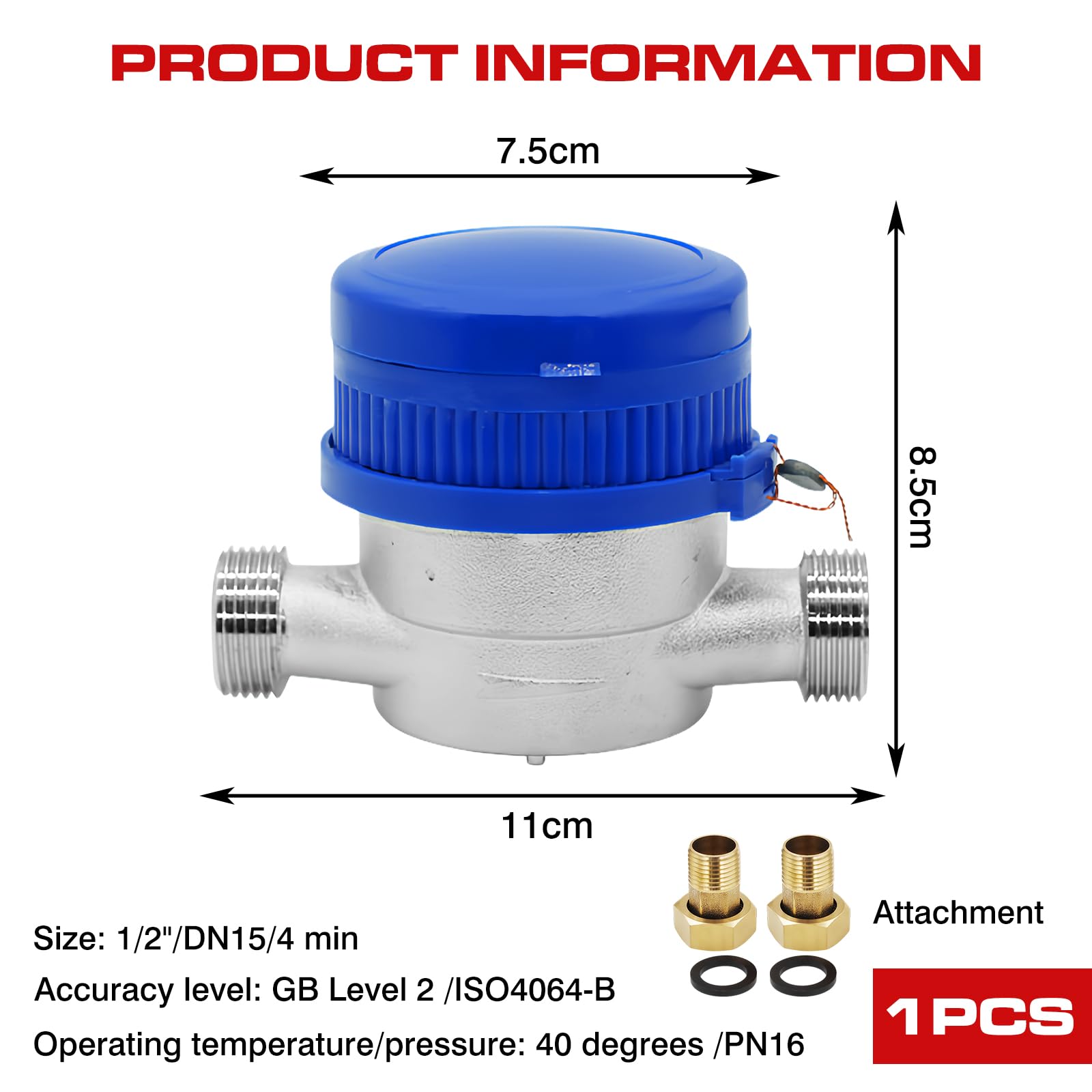 Meibes System-Technik Watermeter - 10l-puls / MB Woningwatermtr Ni Warm 80mm, Verkoop Per: 1 X 1 Stuk M1275671b3 4018919089265 5932755