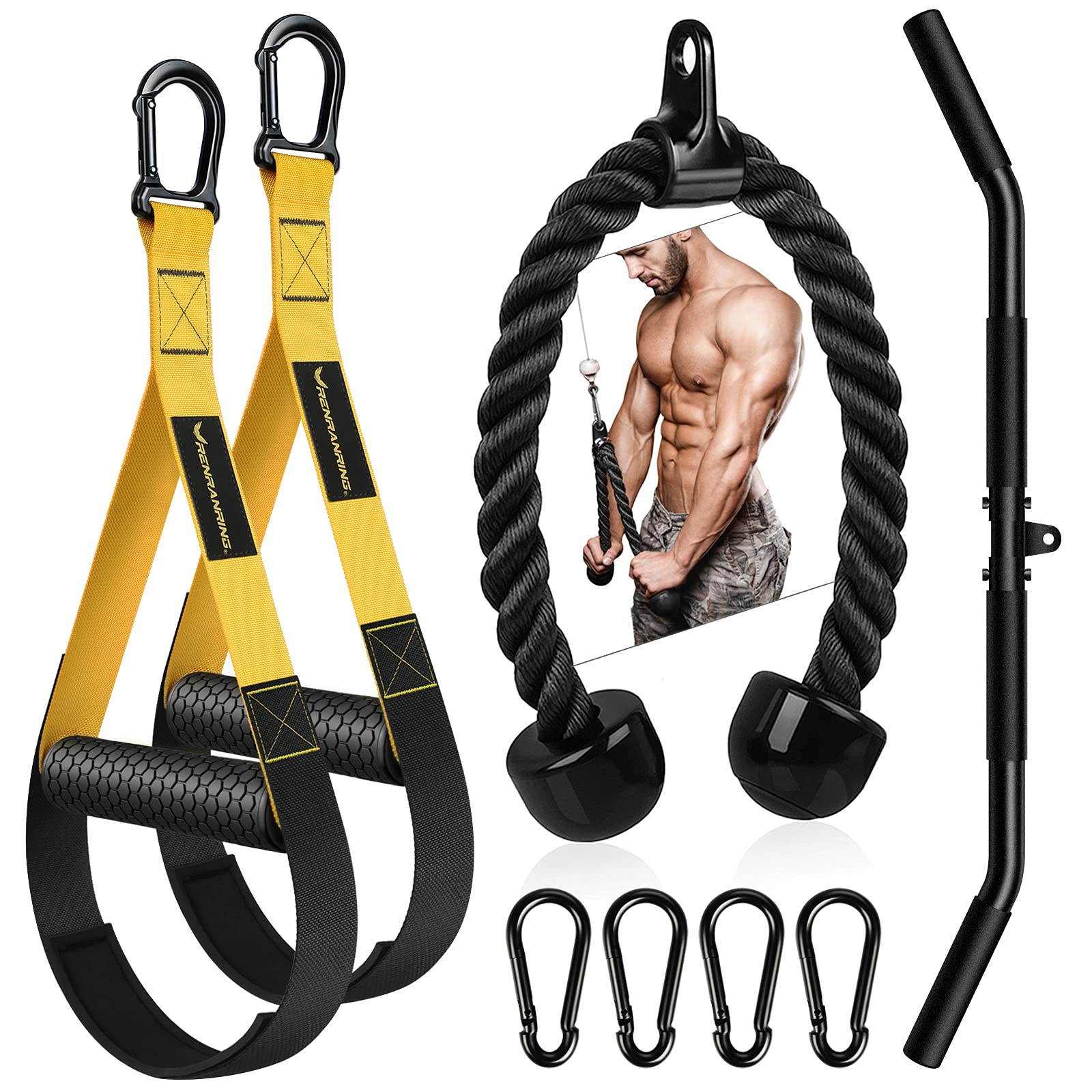 Buy Cable Machine Attachments for Home Gym LAT Pulldown Attachments Set LAT Pull Down Bar